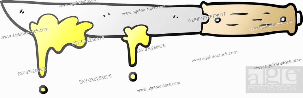 freehand drawn cartoon butter knife, Stock Vector, Vector And Low Budget  Royalty Free Image. Pic. ESY-036258675 | agefotostock
