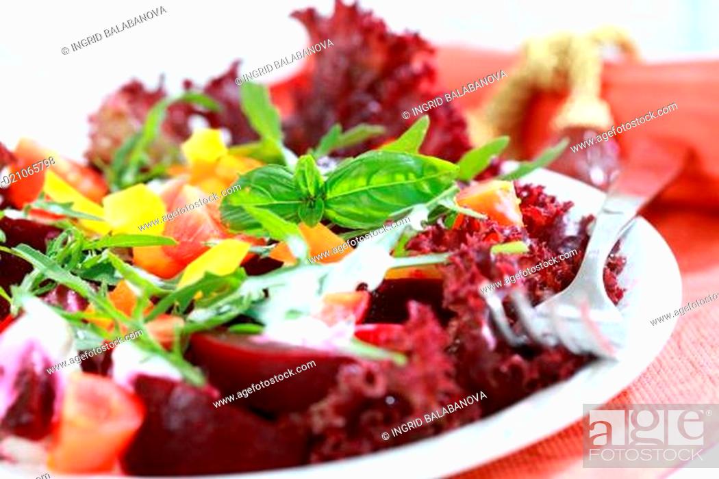 Stock Photo: Mixed beetroot salad.