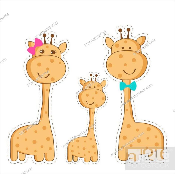 Giraffe family vector , father and baby giraffe isolated  on white background/..., Stock Vector, Vector And Low Budget Royalty Free  Image. Pic. ESY-040700764 | agefotostock