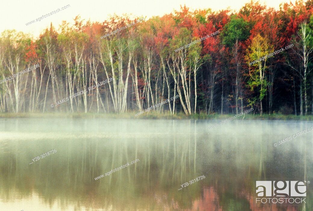 Stock Photo: Lake Thornton in Michigan's Upper Peninsula in autumn.