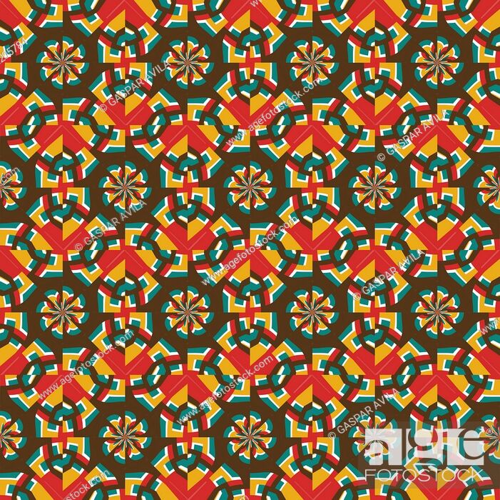 Vecteur de stock: Geometric pattern with colorful abstract shapes.
