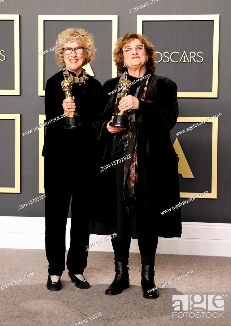 Photo de stock: Nancy Haigh and Barbara Ling at the 92nd Academy Awards - Press Room held at the Dolby Theatre in Hollywood, USA on February 9, 2020.