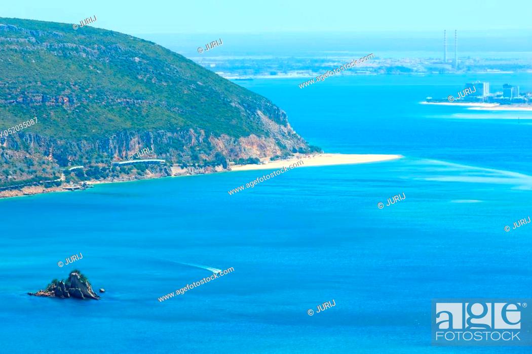 Stock Photo: Summer sea coast landscape. View from Nature Park of Arrabida in Setubal, Portugal.