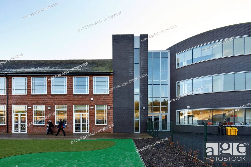 Stock Photo: This award-winning reconfigured school in Blackburn offers 1, 200 pupils a flexible, IT-rich environment, designed to transform t.