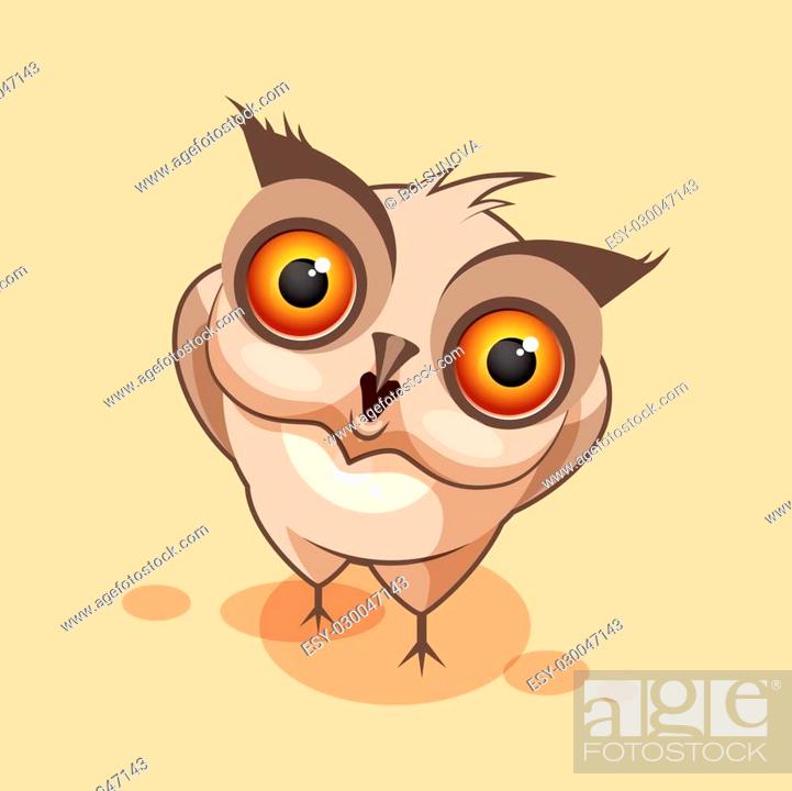 Isolated Emoji character cartoon owl surprised with big eyes sticker  emoticon for site, infographics, Stock Vector, Vector And Low Budget  Royalty Free Image. Pic. ESY-030047143 | agefotostock