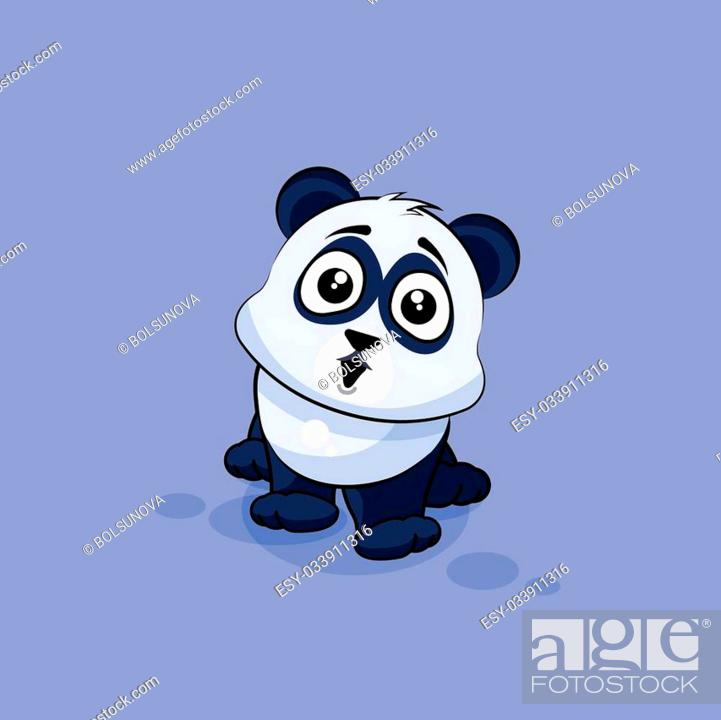 Vector Stock Illustration isolated Emoji character cartoon Panda surprised  with big eyes sticker..., Stock Vector, Vector And Low Budget Royalty Free  Image. Pic. ESY-033911316 | agefotostock