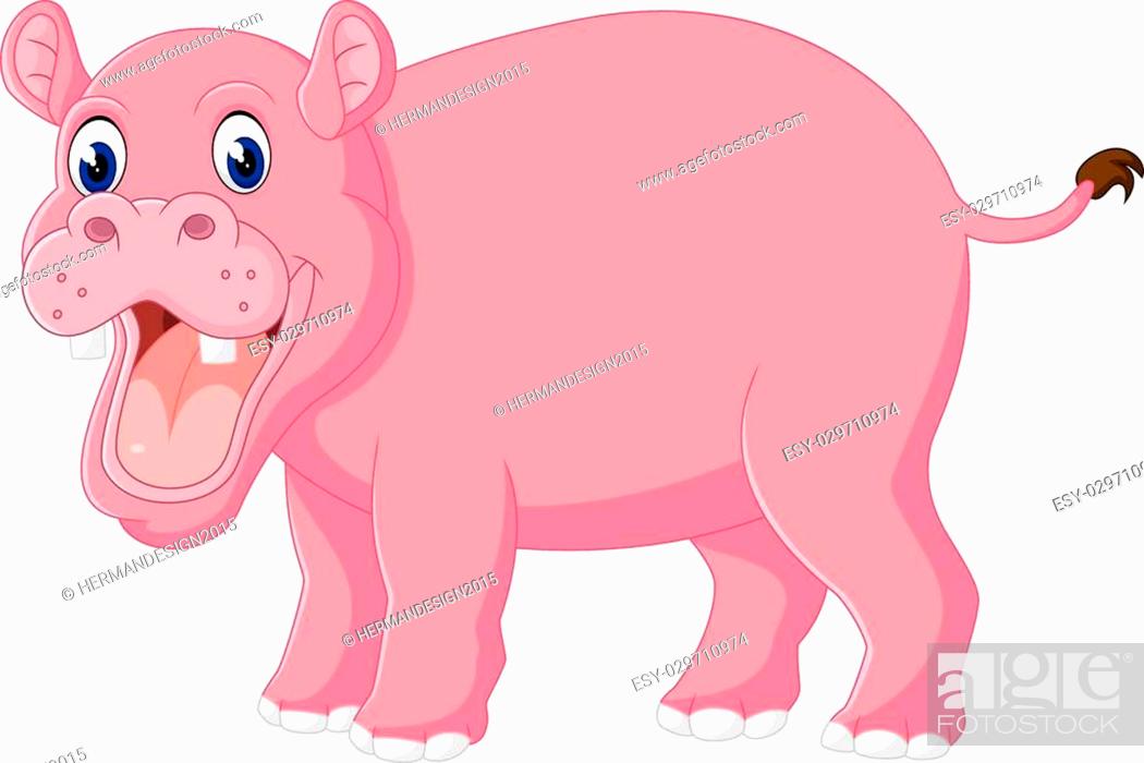 illustration of Cute hippo cartoon, Stock Vector, Vector And Low Budget  Royalty Free Image. Pic. ESY-029710974 | agefotostock