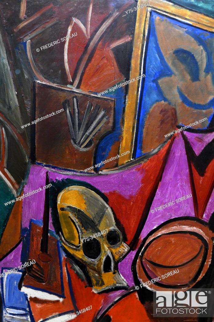 Stock Photo: Composition with a Skull, 1908, by Pablo Picasso (1881-1973), State Hermitage museum, St Petersburg Russia, Europe.