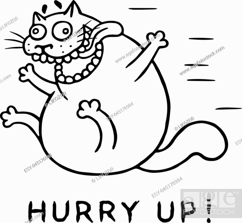 Funny psycho cat jumps from happiness. Vector illustration, Stock Vector,  Vector And Low Budget Royalty Free Image. Pic. ESY-045176984 | agefotostock