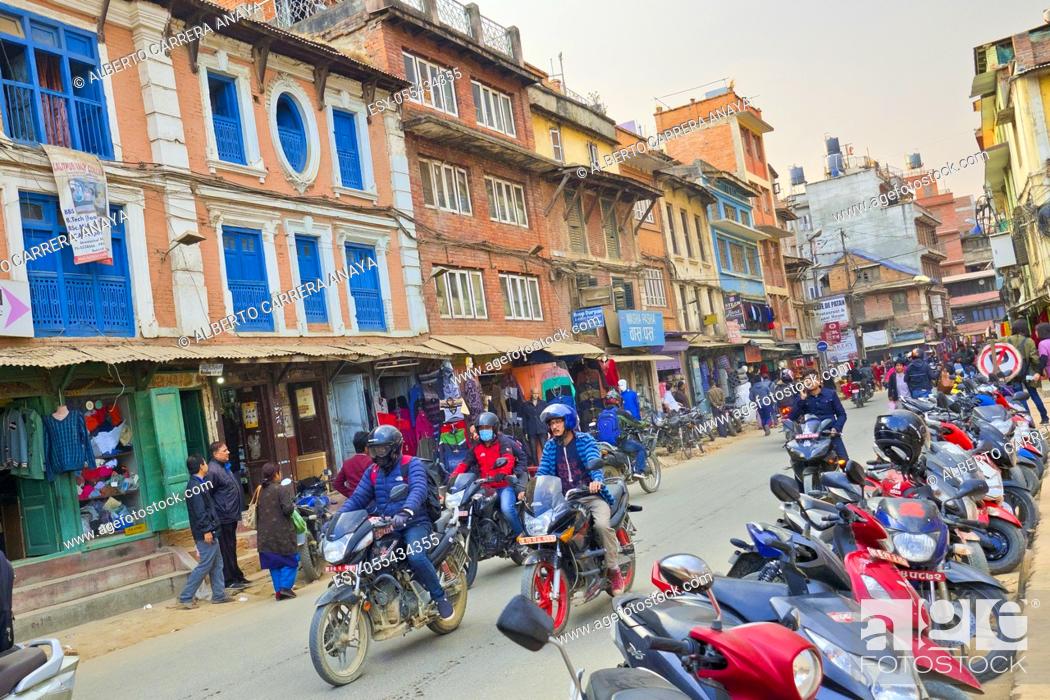 Stock Photo: Street Scene, Kathmandu, Nepal, Asia.