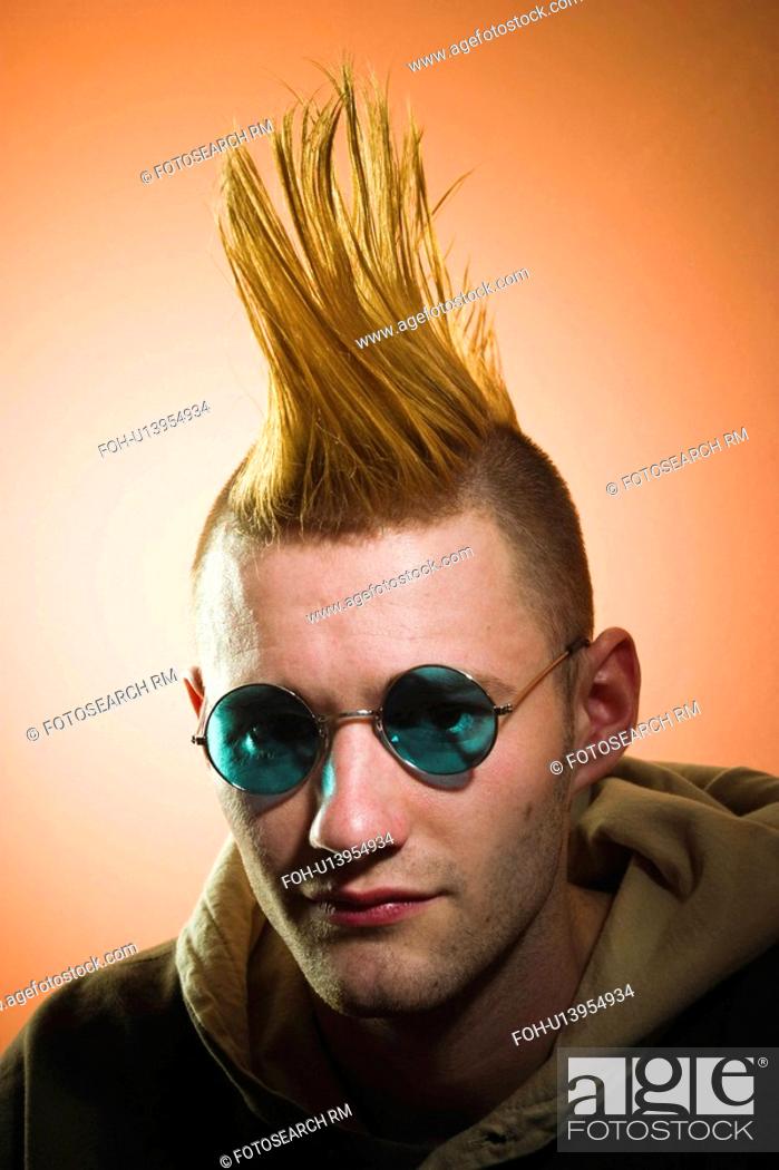 man face young mohawk hairdo wearing glasses, Stock Photo, Picture And  Rights Managed Image. Pic. FOH-U13954934 | agefotostock