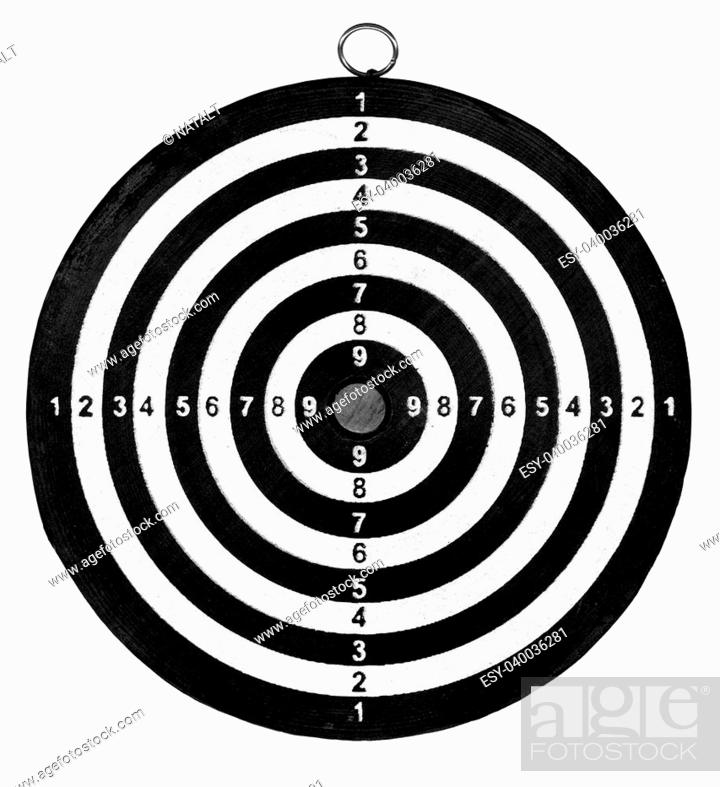 Stock Photo: target isolated on white background, dartboard close up.