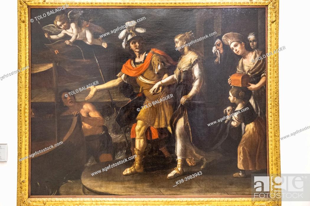 Stock Photo: Paris and Elena, 17th century, oil on canvas, Mattia Preti, Can Cotoner, Palma, Mallorca, Balearic Islands, Spain.