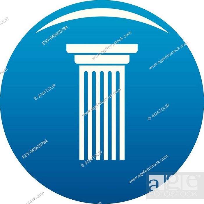 Stock Vector: Italian column icon vector blue circle isolated on white background.