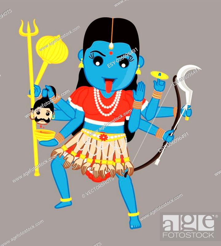 Maa Kali - Indian Mythological Goddess Vector Illustration, Stock Vector,  Vector And Low Budget Royalty Free Image. Pic. ESY-036096491 | agefotostock