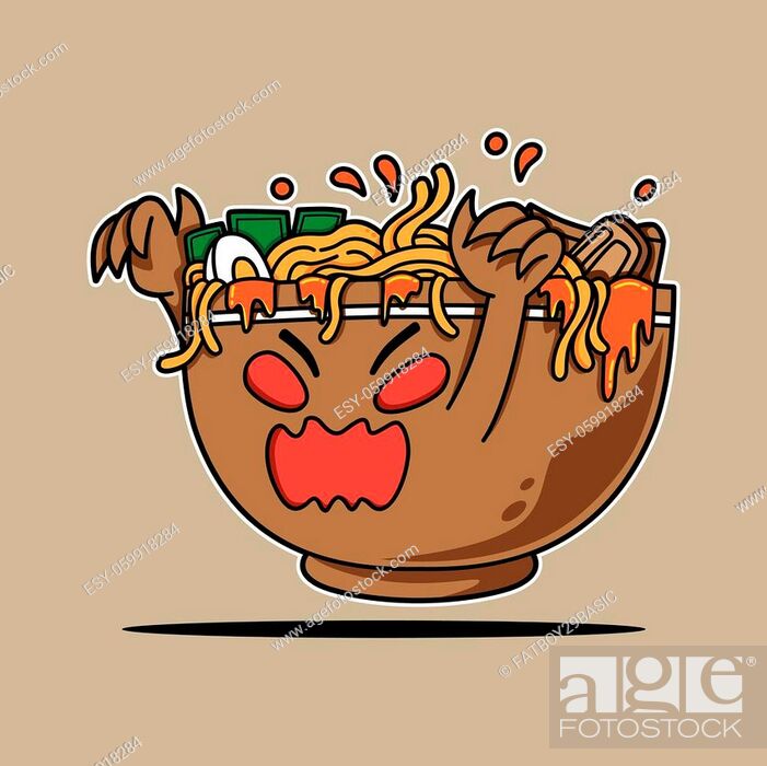 Ramen bowl monster character for the scary event vector illustration, Stock  Vector, Vector And Low Budget Royalty Free Image. Pic. ESY-059918284 |  agefotostock