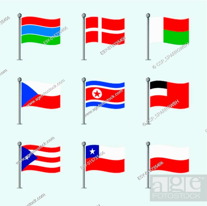 Vector: Set of Map flag icon, Vector.