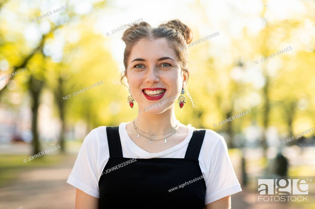 Stock Photo: Portrait of young woman.