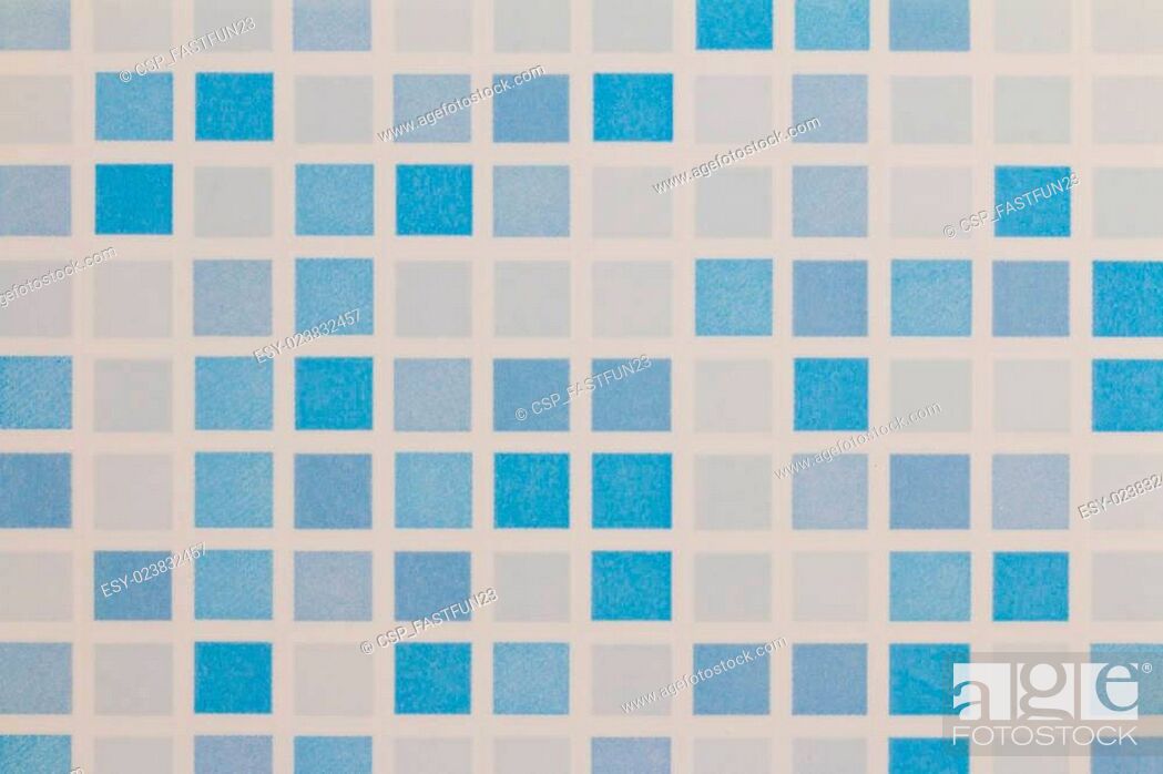 Stock Photo: blue and white tile ceramic wall.