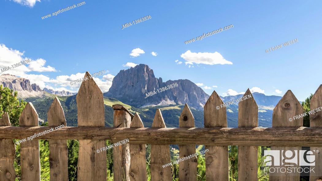 Stock Photo: Sassolungo Panorama, Col Raiser / Gardena Valley, Italy.