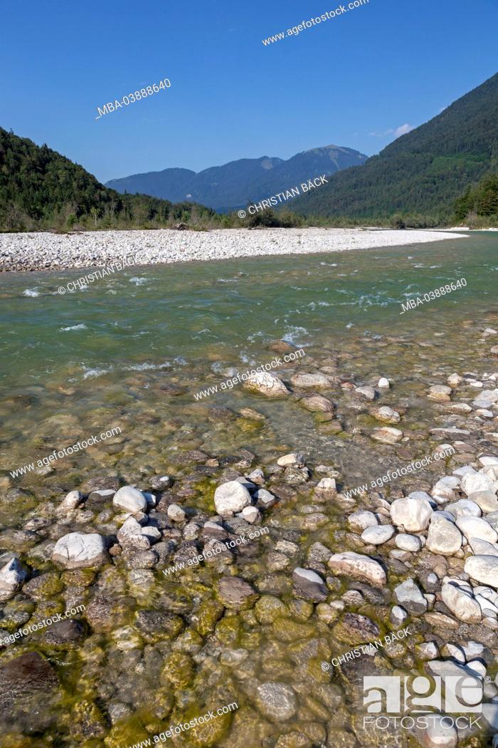 Stock Photo: The Isar river near Lenggries, Upper Bavaria, Bavaria, Germany.