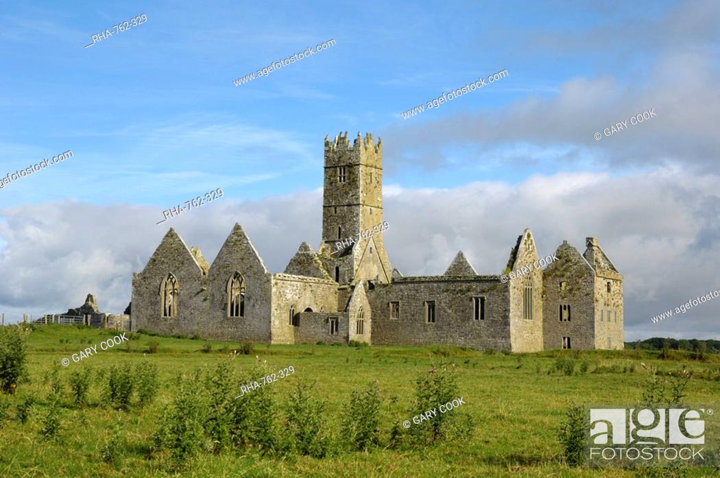 Stock Photo: Ross Errilly Franciscan Friary, near Headford, County Galway, Connacht, Republic of Ireland, Europe.