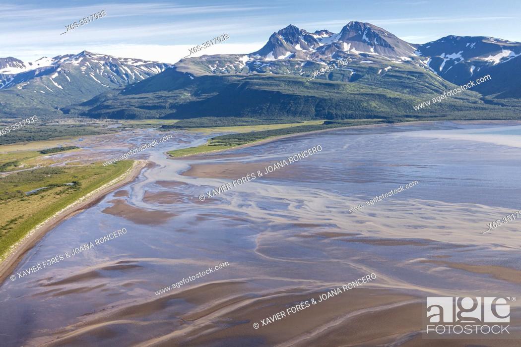 Stock Photo: Aerial view of Katmai National Park, Alaska, U. S. A.