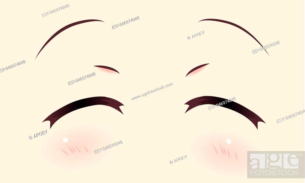 Real smiling anime eyes (manga) girls, in Japanese style. eyes screwed up,  Stock Vector, Vector And Low Budget Royalty Free Image. Pic. ESY-046974048  | agefotostock