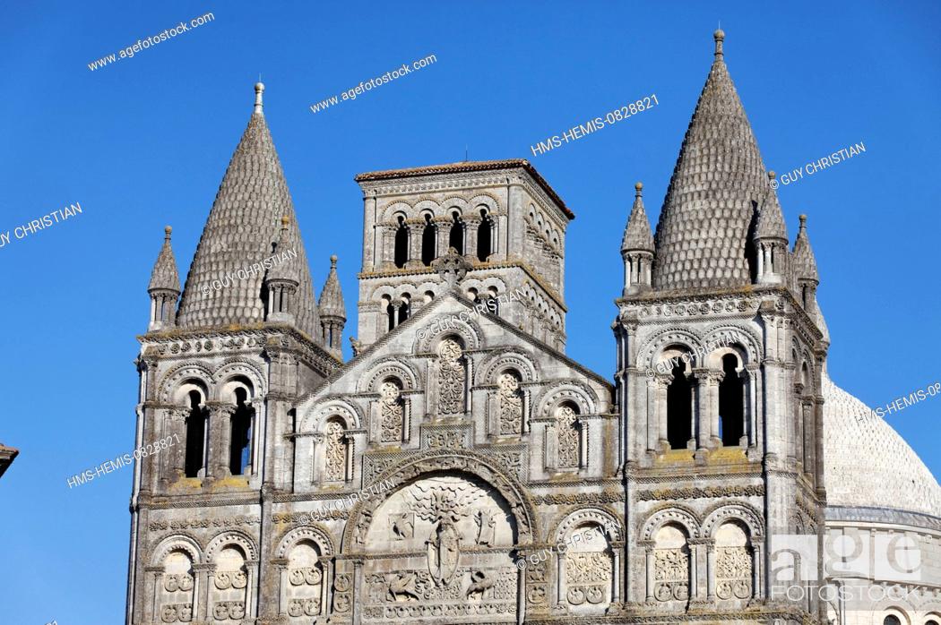 Stock Photo: France, Charente, Angouleme, St Pierre church.
