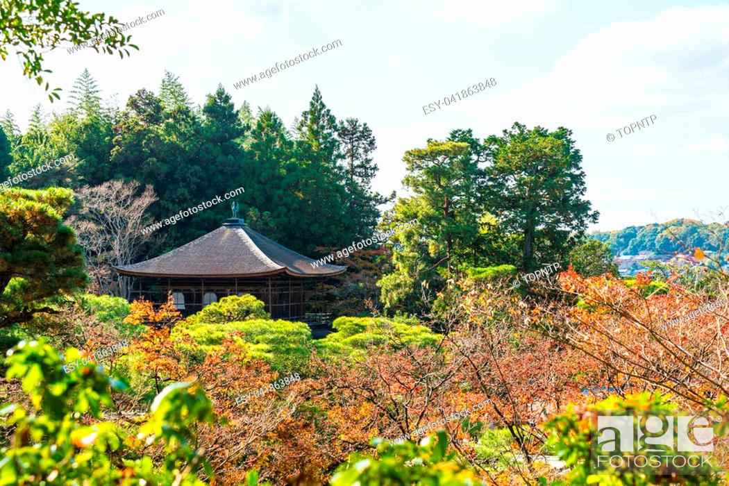 Stock Photo: Beautiful Architecture at Silver Pavillion Ginkakuji temple in Kyoto, Japan.