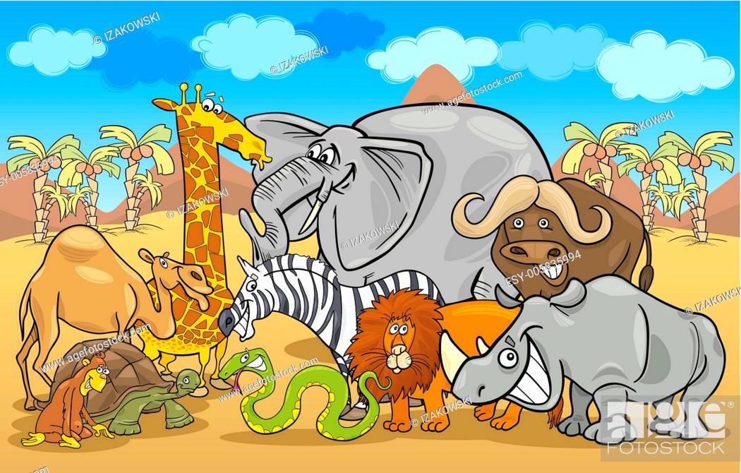 african safari wild animals cartoon illustration, Stock Vector, Vector And  Low Budget Royalty Free Image. Pic. ESY-005835994 | agefotostock