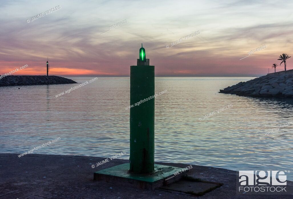 Stock Photo: Port Balis entrance, marina located in the heart of Barcelona Coast.