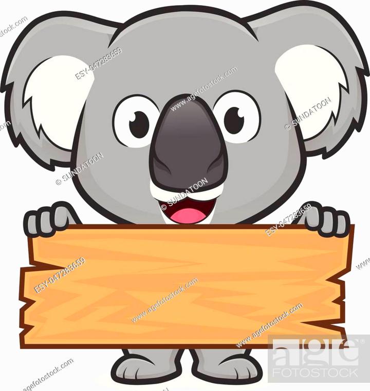 Clipart picture of a koala cartoon character holding a plank of wood, Stock  Vector, Vector And Low Budget Royalty Free Image. Pic. ESY-047283659 |  agefotostock