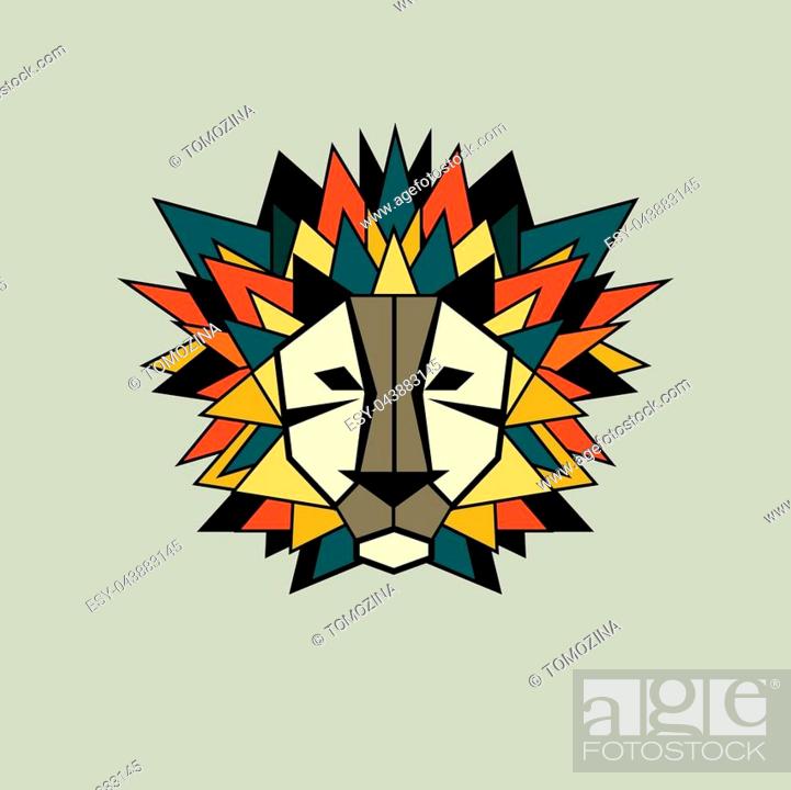 Lion. Vector icon, logo. Stylized geometric animal head, Stock Vector,  Vector And Low Budget Royalty Free Image. Pic. ESY-043883145 | agefotostock