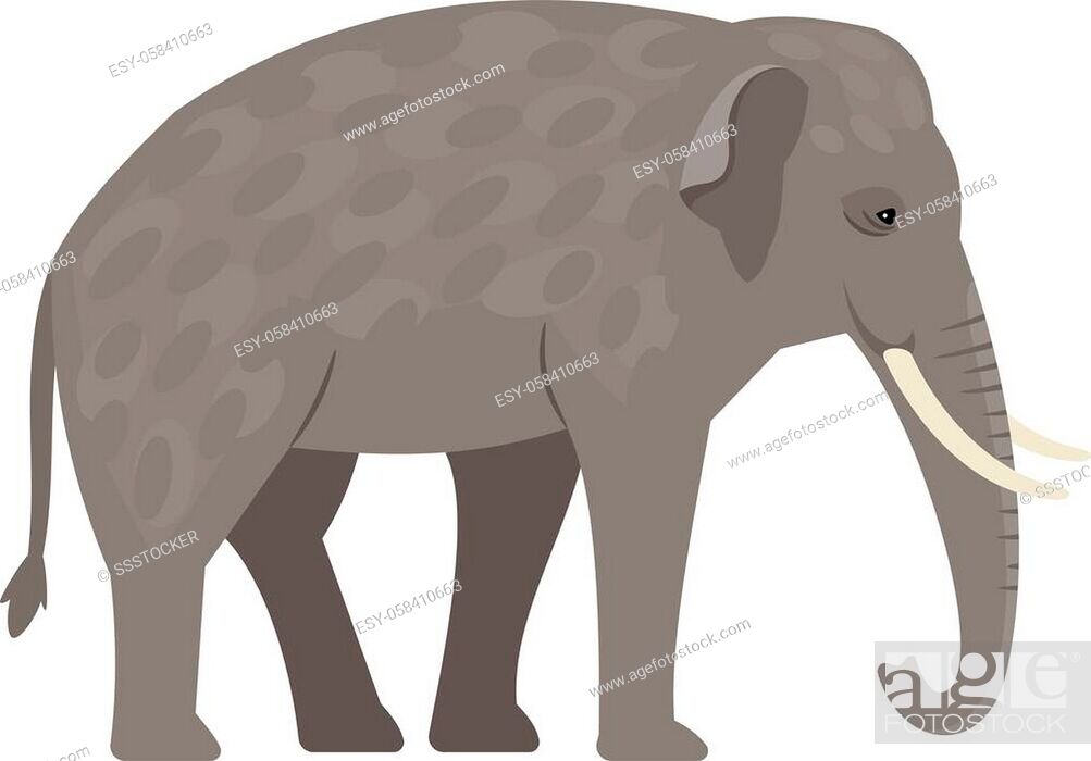 Grey elephant. Cartoon big character of zoo, funny and dangerous animal,  Stock Vector, Vector And Low Budget Royalty Free Image. Pic. ESY-058410663  | agefotostock