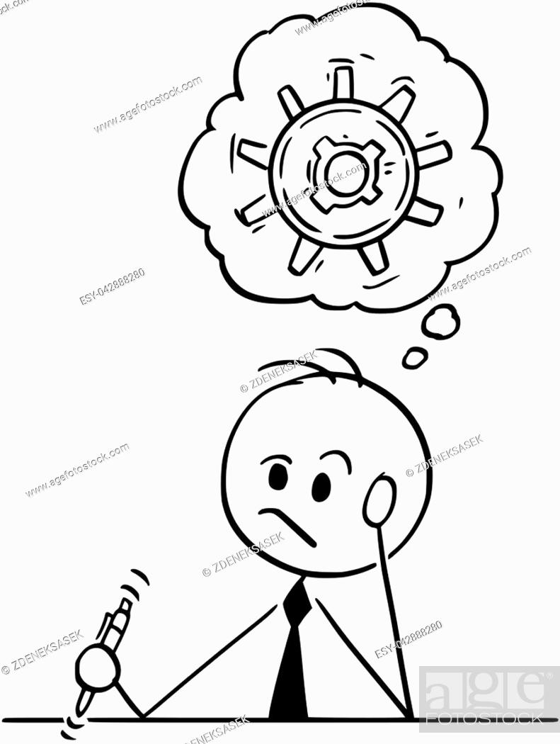 Cartoon stick man drawing conceptual illustration of businessman thinking  hard trying to find..., Stock Vector, Vector And Low Budget Royalty Free  Image. Pic. ESY-042888280 | agefotostock