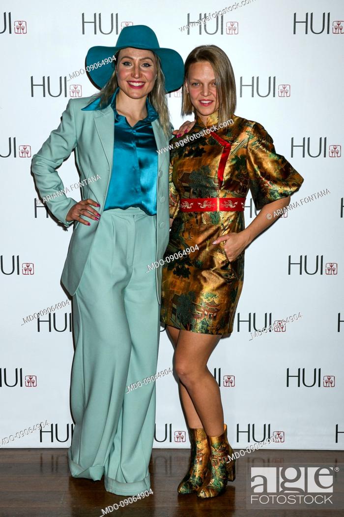 Imagen: Italian Olympic speed skater Federica Lollobrigida and Italian short track Olympic skater Arianna Fontana guests at the fashion show guests at the Hui fashion.