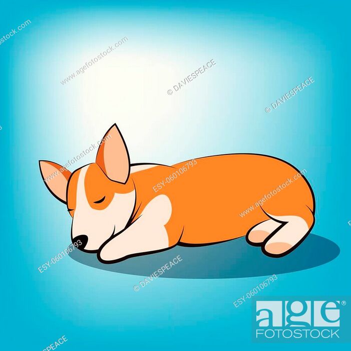 Cute Cartoon Vector Illustration of a corgi puppy dog It is sleeping, Stock  Vector, Vector And Low Budget Royalty Free Image. Pic. ESY-060106793 |  agefotostock