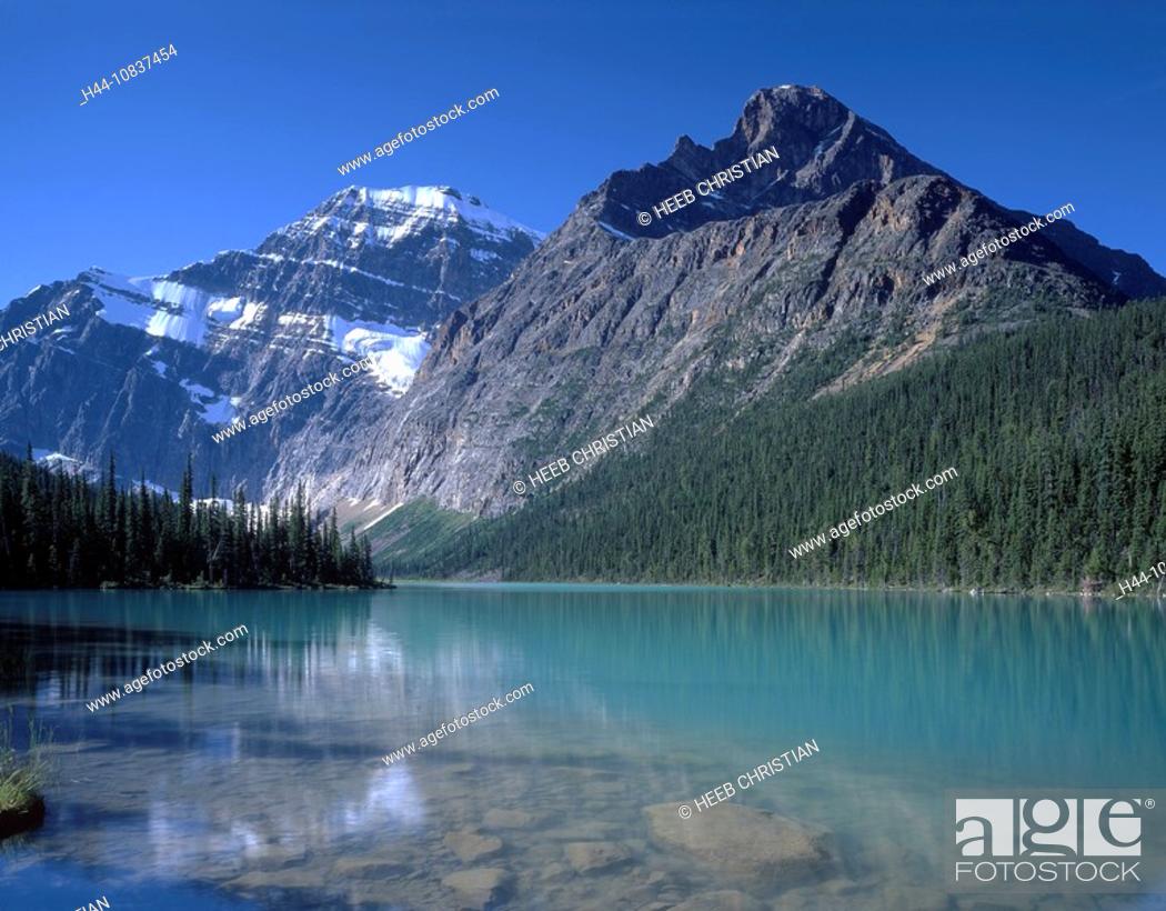 Stock Photo: Canada, North America, America, Mount Edith Cavell, Cavell Lake, Jasper, national park, UNESCO, World heritage site, l.