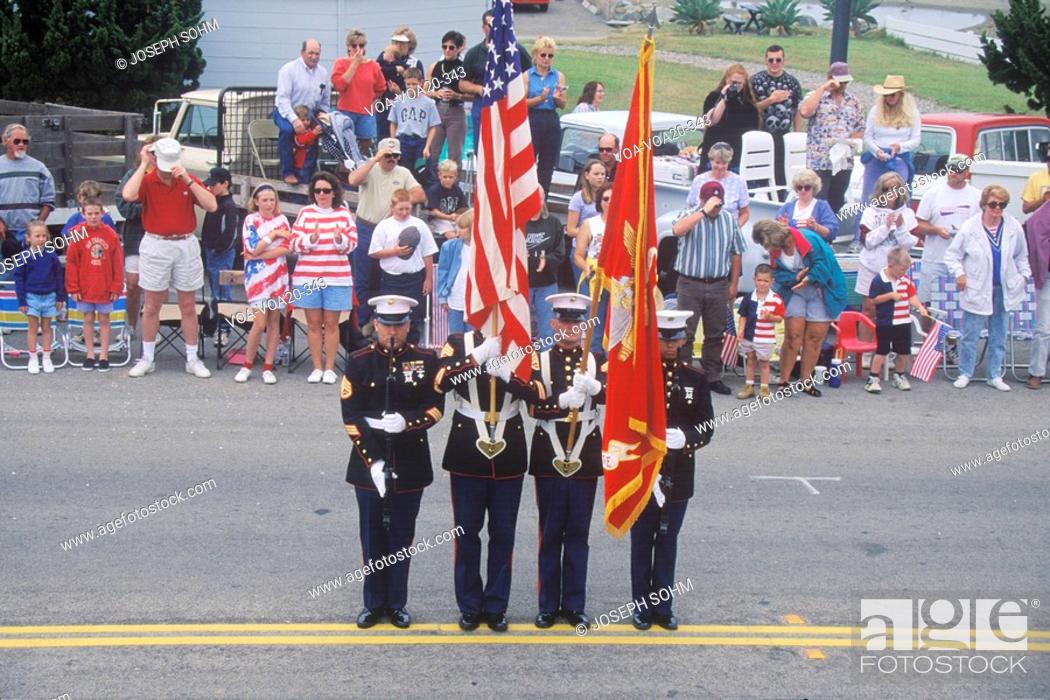Stock Photo: Marines in July 4th Parade, Cayucos, California.
