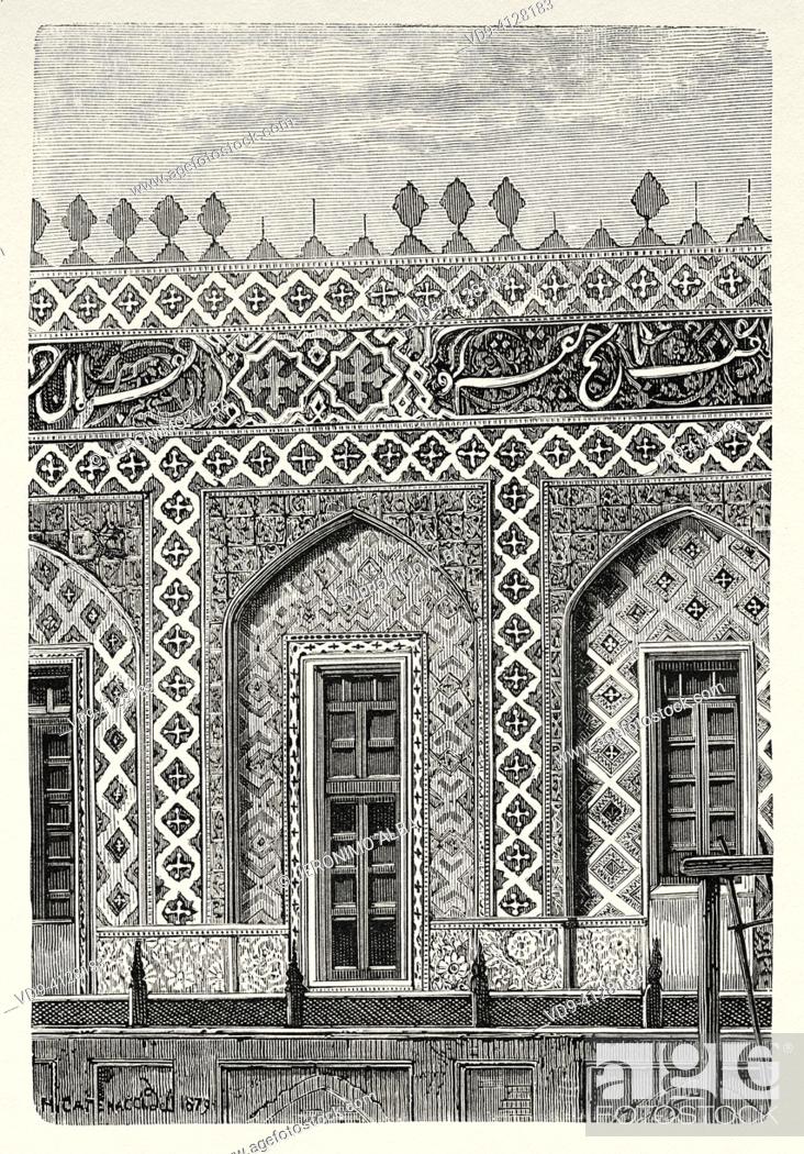 Photo de stock: Khudayar Khan Palace, Kokand, Fergana region. Uzbekistan, Central Asia. From Orenburg to Samarkand 1876-1878 by Madame Marie Ujfalvy-Bourdon.