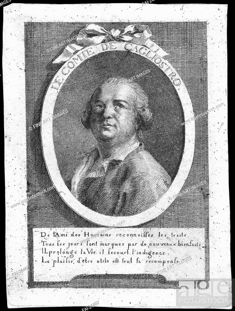 Count Alessandro di Cagliostro (1743-1795). Anonymous . Copper ...
