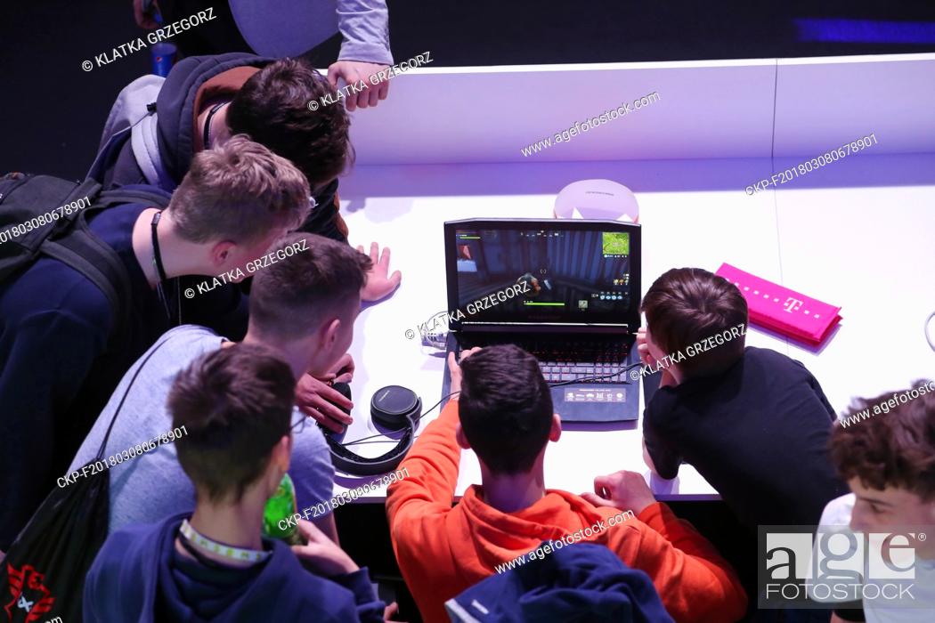Stock Photo: Poland, Katowice, 04.03.2018. Intel Extreme Masters World Championship Katowice 2018 gaming competition and a gaming fair took place in the Spodek arena and the.