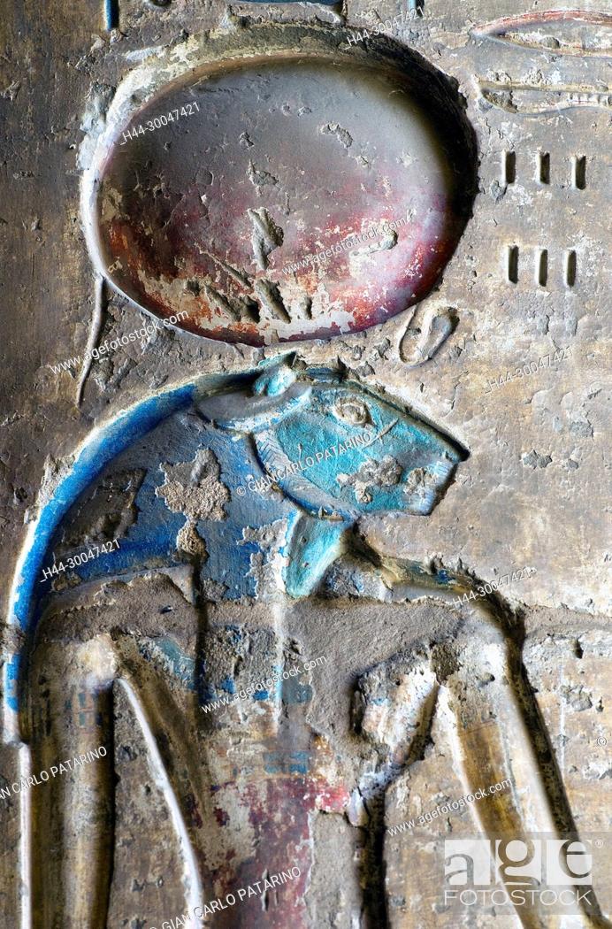 Stock Photo: Medinet Habu, Luxor, Egypt, Djamet, mortuary temple of King Ramses III, XX dyn. 1185 -1078 B.C: the goddess Sekhmet.