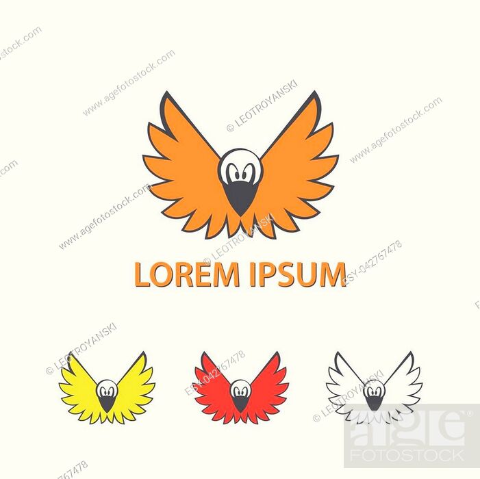 Cartoon crow with open wings. A flying bird logo, Stock Vector, Vector And  Low Budget Royalty Free Image. Pic. ESY-042767478 | agefotostock