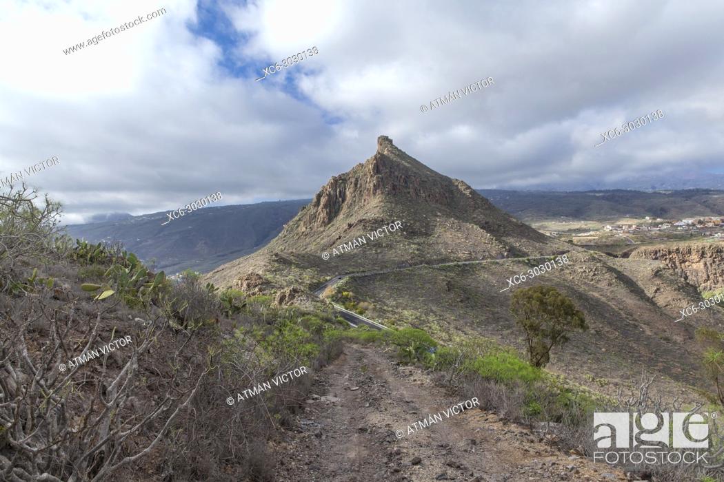 Stock Photo: Natural monument Jama rock in Tenerife island. Spain.