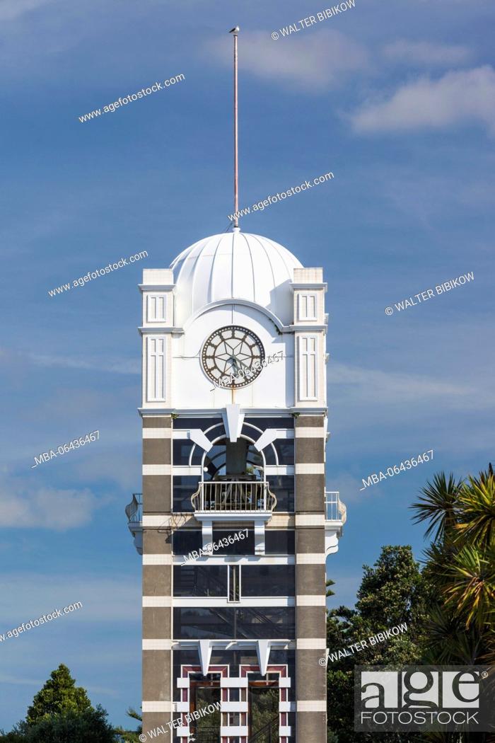 Stock Photo: New Zealand, North Island, New Plymouth, clock tower.