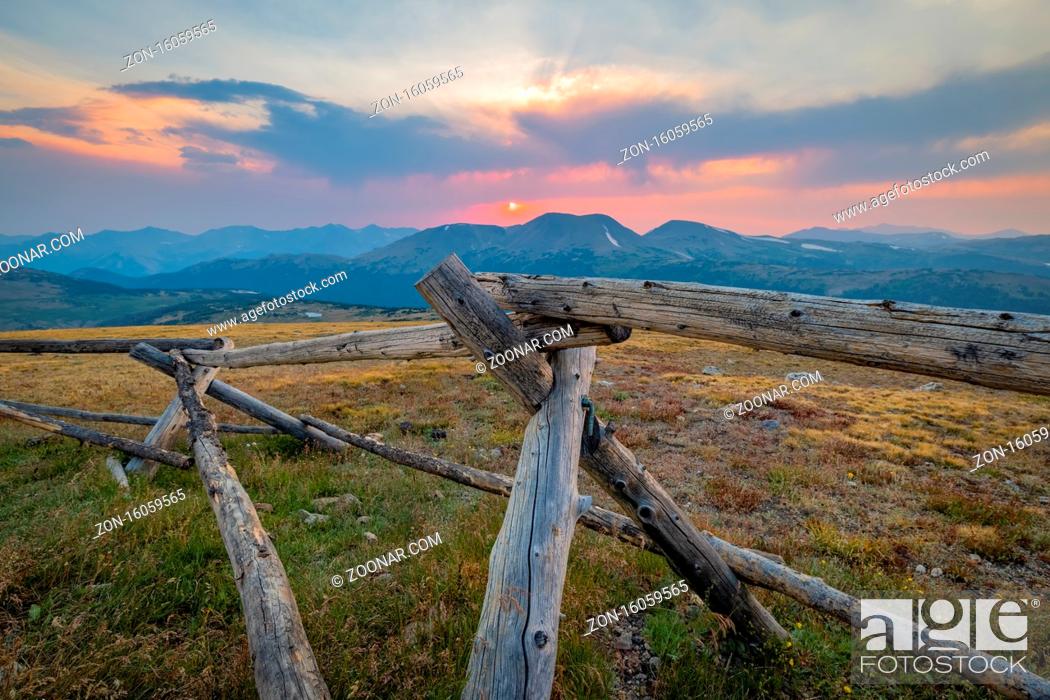 Stock Photo: A beautiful sunset in the Rocky Mountains.