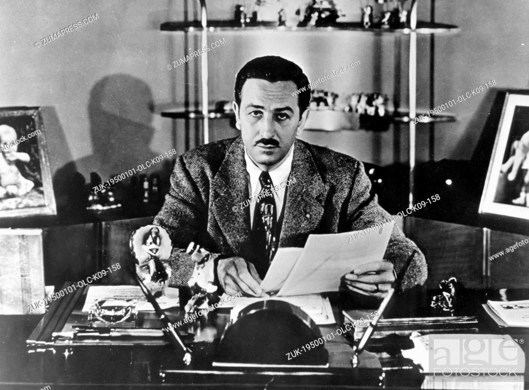 Stock Photo: Jan. 1, 1950 - Los Angeles, CA, U.S. - A pioneer and innovator, and the possessor of one of the most fertile imaginations the world has ever known, WALT DISNEY.