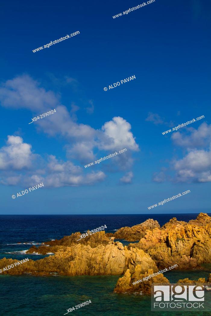 Stock Photo: Cala Rossa, sea and red rocks, Isola Rossa, Sardinia, Italy.